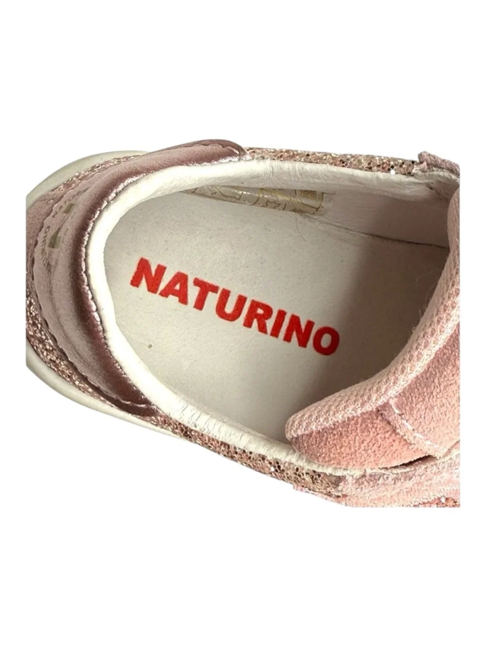 Naturino ★ Pinn VL Glitter Star Italian Suede Sneaker ★ Pink ★ Toddler 8M 25 ★